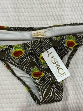 l*space Luxe Lounging Olive Floral Print Bikini Bottom